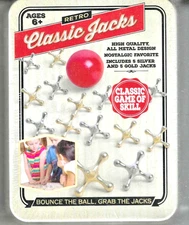 Retro Classic Jacks Game NEW Channel Craft, Made USA, Metal Tin Box, Skill