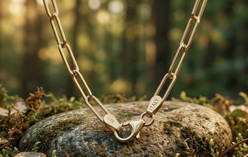 14K Solid Gold Italian Paperclip Chain Necklace – 20” (3.70mm)