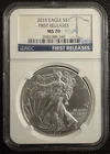2015 American Silver Eagle NGC MS 70 First Releases Fine Silver