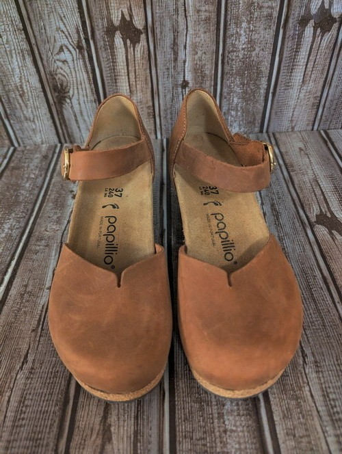 Sz 37 / 6 N Birkenstock Papillio Mary Cognac Brown Nubuck