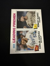 2026 Topps Heritage #8 2025 Leading Firemen (Carlos Estevez / Robert Suarez)