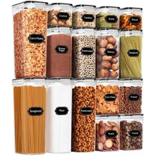Airtight Food Storage Container Set, 16pcs Organiser Food Canisters for Kitchen
