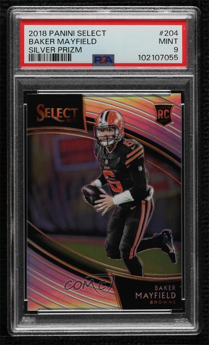 2018 Panini Select Field Level Silver Prizm Baker Mayfield #204 PSA 9 MINT 15ko