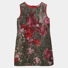 Dolce Gabbana Multicolor Floral Jacquard Dress 4 Yrs
