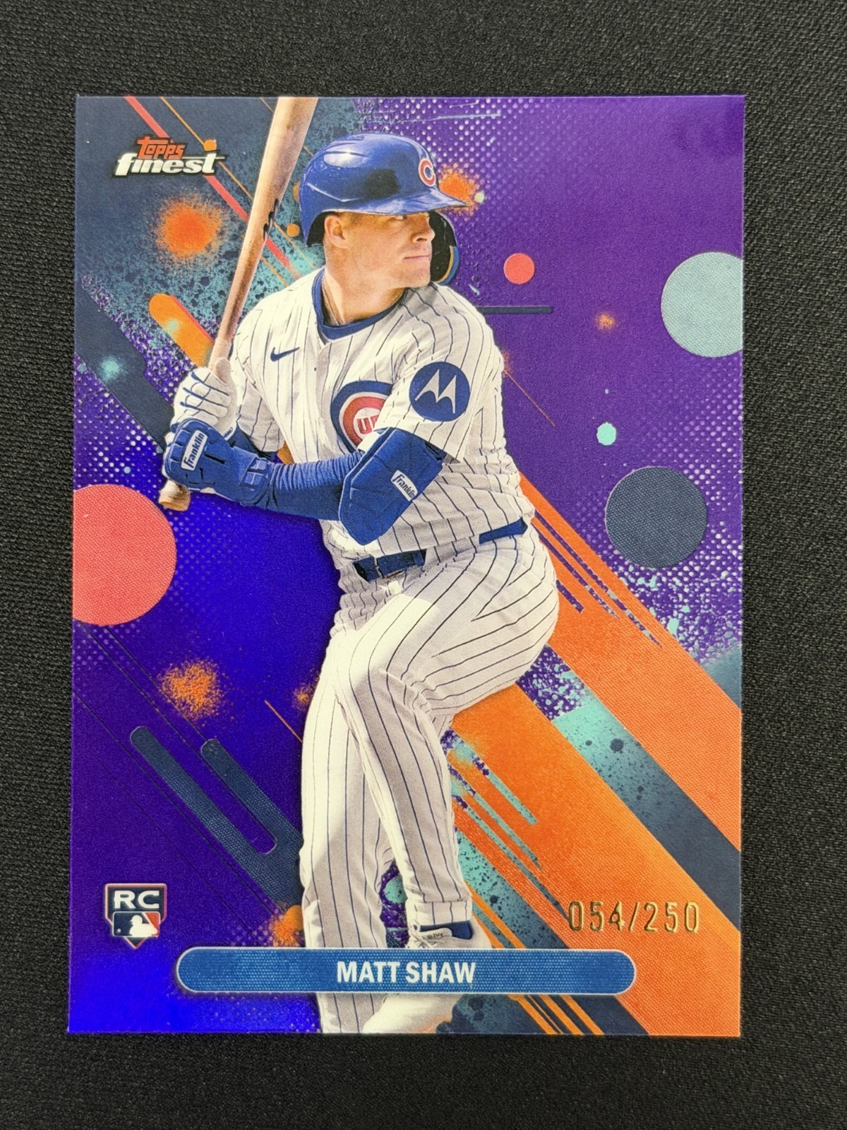 2025 Topps Finest • Matt Shaw RC #85 Common Purple Refractor /250 • Cubs NM/M