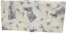 Vinyl Peva Flannel Back Tablecloth,60" Round, EASTER THEME,BUNNIES CARROTS, JA
