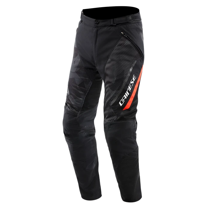 Dainese Drake 2 Super Air Tex Black/Anthracite/Fluo-Red Textile Trousers Urba...
