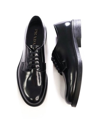 $1,150 PRADA - Black Pebble Leather Derby - US 10 (UK9)