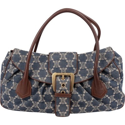 Celine Denim Macadam Monogram Buckle Handbag Tasche Schnalle Gürtel