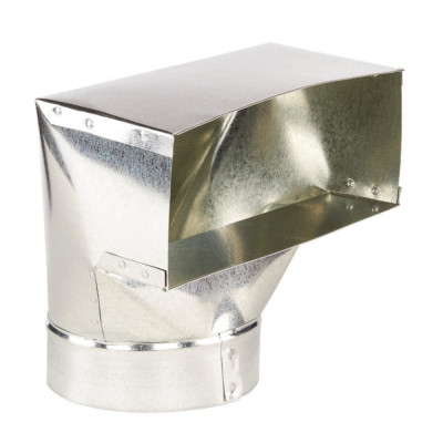 4'' x 10'' x 6 Galvanized-Steel 90-Degree Floor Ceiling Heat AC Register Duct Boot