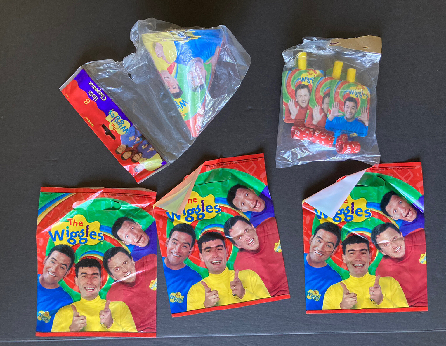 The Wiggles Party Supplies 8 Hats, 3 Blowers & Treat Bags Greg Murray