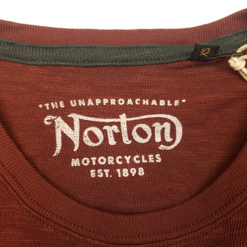 Norton Motorcycles T-Shirt UK XS Herren braun Racing Heavy Cotton Rundhals UVP 45£ - Bild 5 von 7