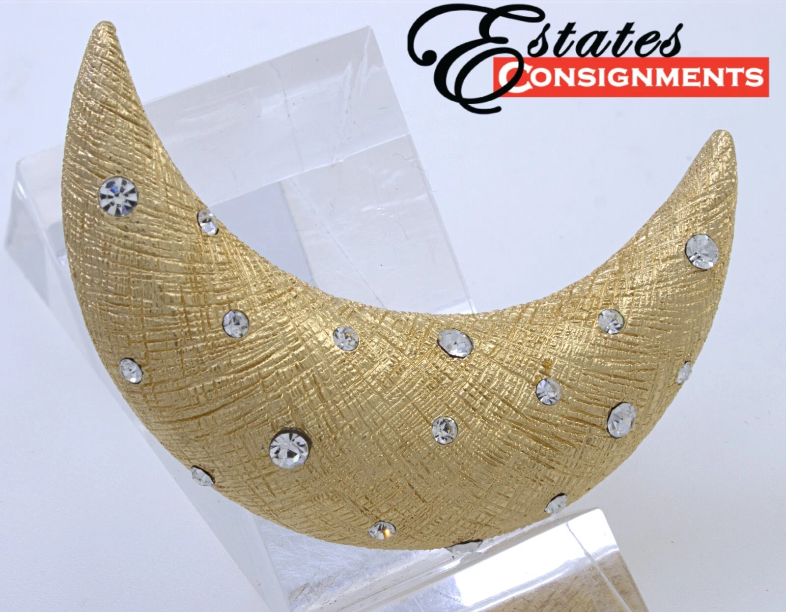 Grande broche Christian Dior croissant de lune céleste