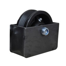 4 V Groove Sliding Gate Cast Iron Roller Wheel Axle With Mounting Box
