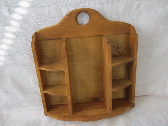 ANTIGUO ESTANTE DE MADERA VINTAGE SOPORTE PARA COLGAR EN LA PARED muebles años 70 Foto 2 de 4