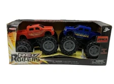 Hunson Rev Rollers 4X4 Monster Trucks Machines w/ Lights & Sound 2 Pk Blue & Red