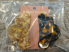 8 Other Reasons Tanner Clip Duo. Beige and Tortoise. 3" long. Gold Plated
