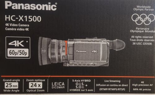 Caméscope professionnel 4K Panasonic X1500, WiFi HD streaming 24 zoom optique - Photo 1 sur 8