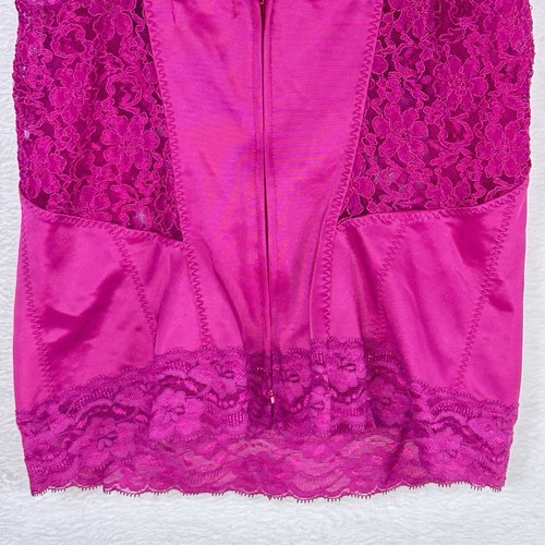 Twenty One Corset Cami Tank Top M Babydoll Fucshia Pink Lace Y2K 90's Coquette - Picture 4 of 8