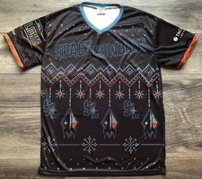 Sugar Land Space Cowboys Christmas Lights Santa Jersey Men Sz XL