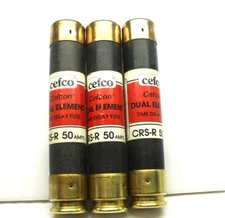 3 Very Nice Cefco RK5, CRS-R-50 Fuses, 50A, 600 VAC, CRSR50