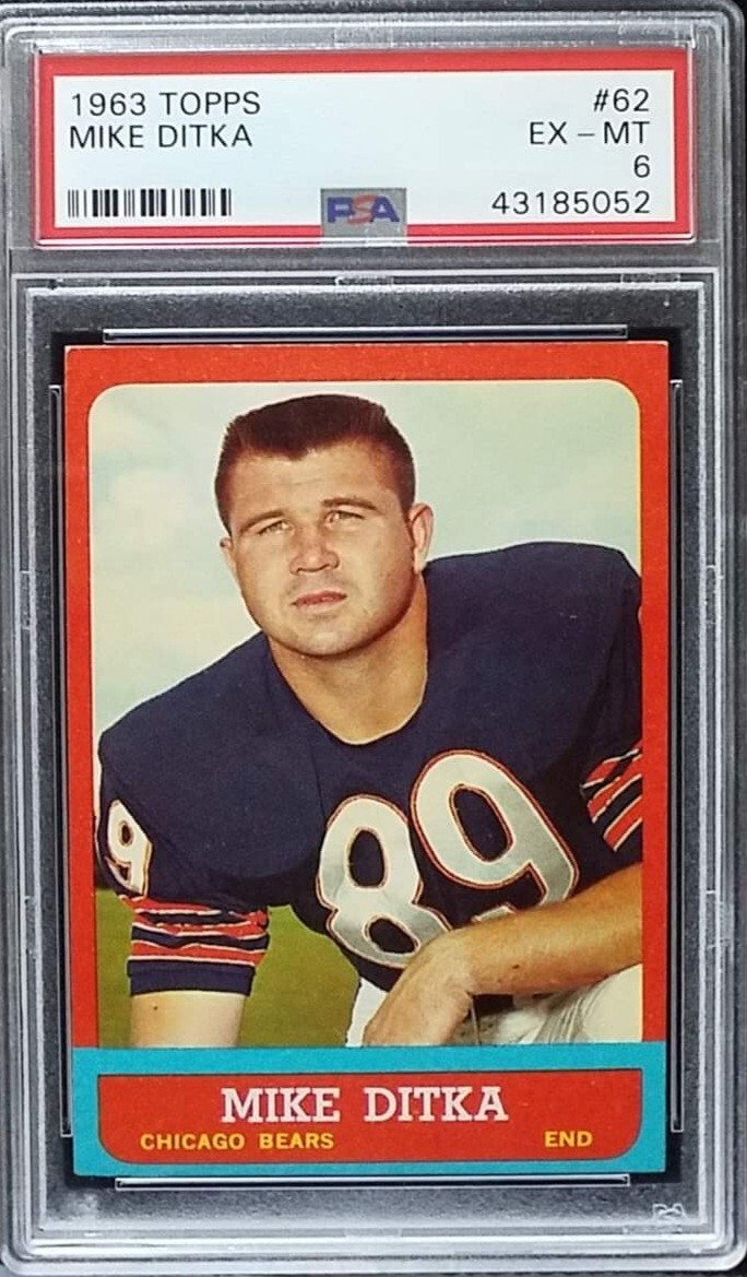 Mike Ditka 1963 Topps PSA 6 Second Year Beauty #62