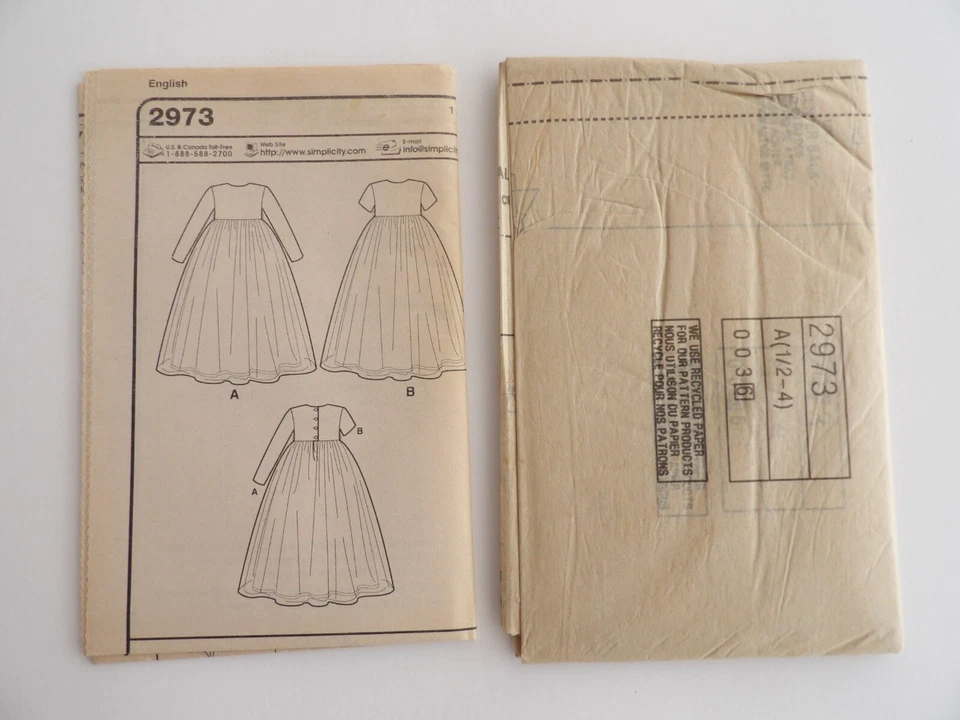 Style 2973 Kids Dress Size 1/2- 1-2-3-4 Uncut Sewing Pattern - Image 2 of 3