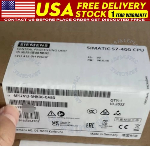 New Siemens 6ES7412-5HK06-0AB0 6ES7 412-5HK06-0AB0 SIMATIC S7-400H CPU 412-5H