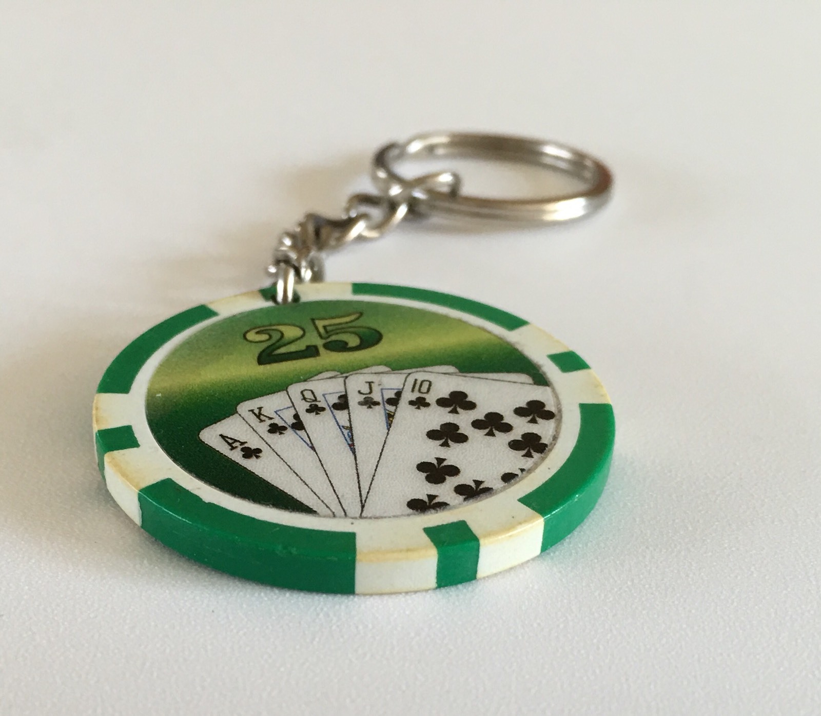 Poker Chip Keychain Royal Flush Casino Keyring 25 Gambling Good Luck eBay