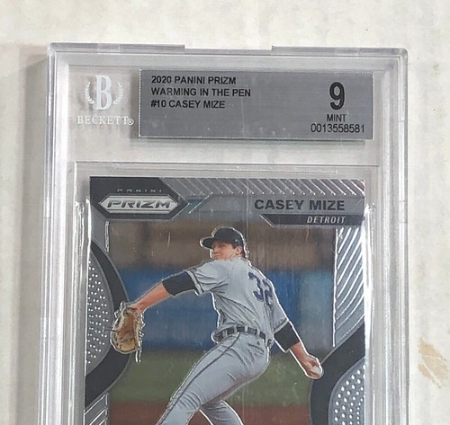 Casey Mize 2020 Panini Prizm Calentamiento en la Pluma ¡INSERTO RC! BGS COMO NUEVO 9! ¡TIGRES! - Imagen 2 de 3