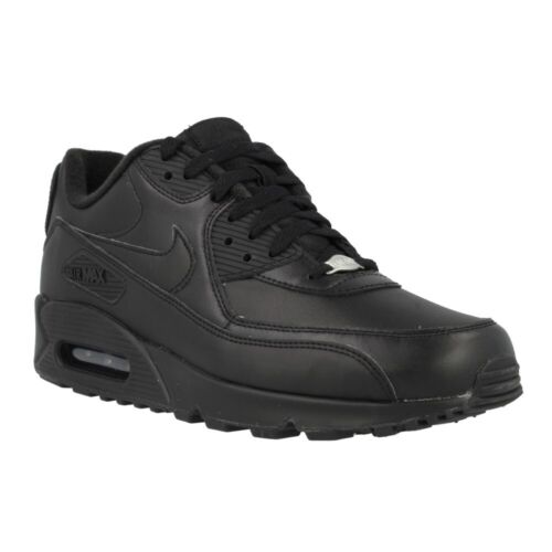 Shoes Universal Men Nike Air Max 90 Leather 302519001 Black - Picture 1 of 7