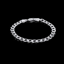 Heavy Italian 925 Sterling Silver Curb Chain Bracelet for Men, Women, Boys