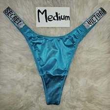 Victoria's Secret Rhinestone shine strap thong panty Medium in Capri Sea