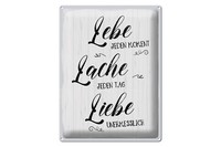 Blechschild Spruch 30X40 Cm Lebe Jeden Moment Lache Liebe Deko Schild