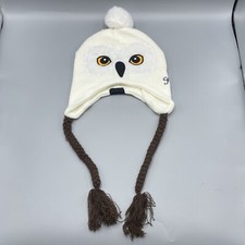 Harry Potter Hedwig Owl Figural Pom Pom Tassel Beanie NEW