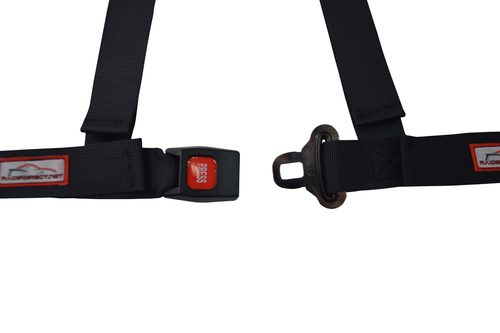 3 POINT RACE HARNESS Y FLOOR MOUNT ALL SNAP IN ANCHORS BLACK - Foto 6 di 7