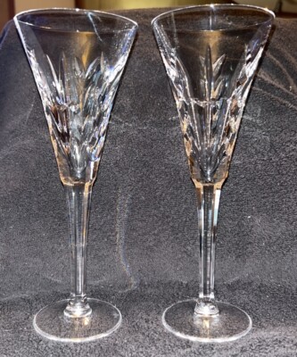 Waterford Toasting Champagne Crystal Flute Glasses