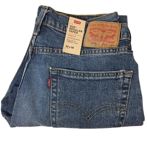 Levis 502 regular taper Stretch Ripped Blue Size 33x32 Brand New AR319 |  eBay
