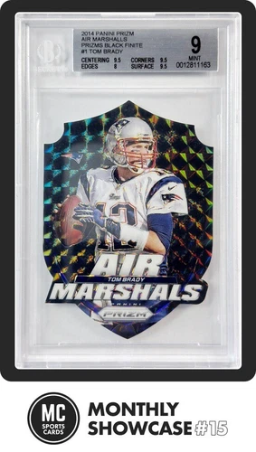 1/1 TOM BRADY BGS 9 2014 PANINI PRIZM AIR MARSHALS BLACK FINITE DIE CUT 1/1