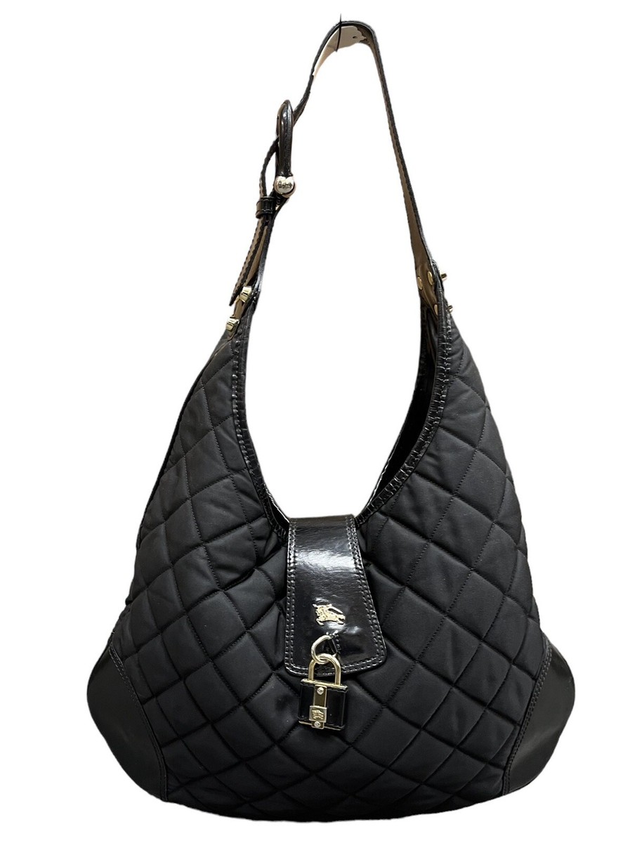 Burberry Black Quilted Nylon Brook Hobo Bag | eBay