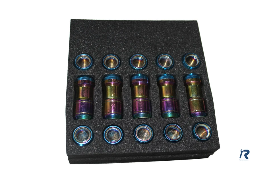 Tapón antipolvo extendido tuercas de acero llantas sintonizador neo cromo M12x1,5 con bloqueo  Foto 3 de 4