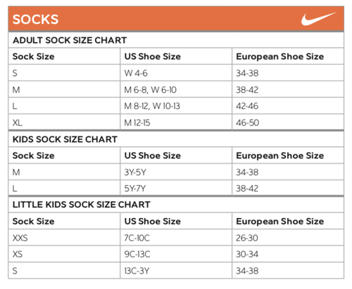 mens nike sock sizes