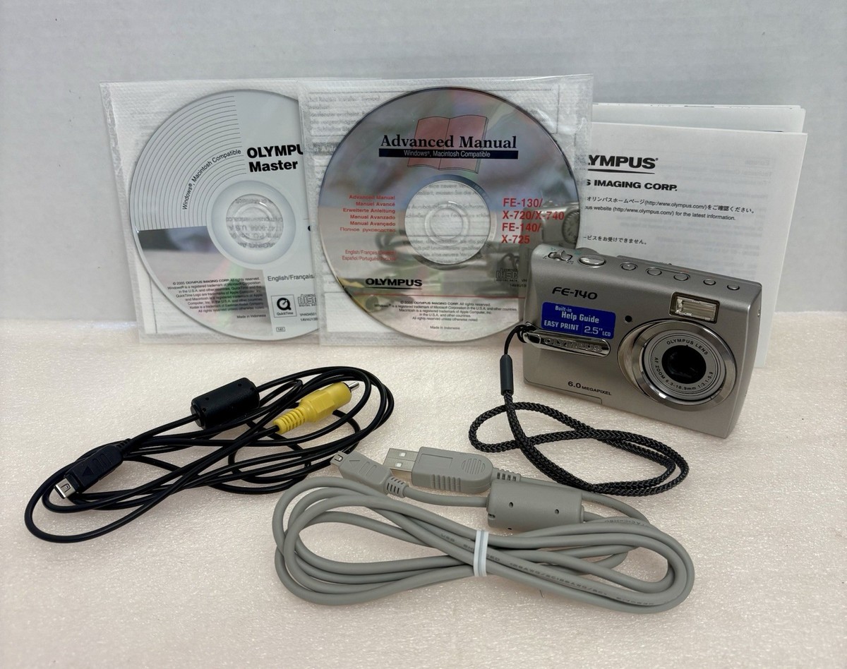 Olympus FE-140 6.0MP Digital Camera Silver With Picture Card