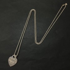 EGA TIFFANY&CO. Silver 925 Please Return to Heart Pendant Long Necklace/6CD0014