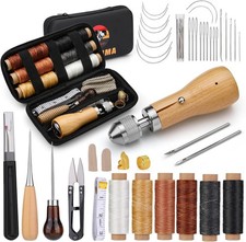 QMNNMA 40pcs Sewing Awl Kit with Bag, Portable Tool Stitching with...
