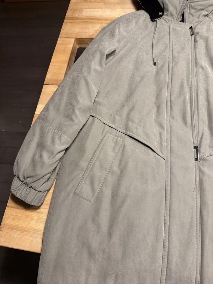 Abrigo vintage FS Limited para mujer hasta la cadera beige con cremallera XL con capucha SKU6 Foto 3 de 4