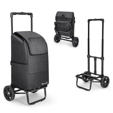 Foldable Hand Truck 330lbs Grocery Cart with Tote Bag