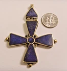 handmade Lapis Maltese hinged rustic cross pendant catholic Christian 46609