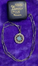 Murano Glass Necklace Handcrafted Silver 925 Pendant w/ OG Box Vivici Italy VTG