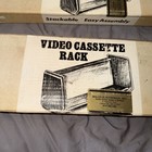 VHS Video Tape VCR Cassette Solid Wood Storage Rack Shelf Holder Stackable New